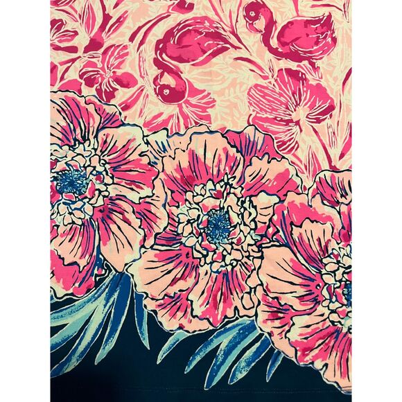 Lilly Pulitzer Lula Dress Ruffle Sleeve Flamingo Coral Reef Size Small NWT - Picture 6 of 8